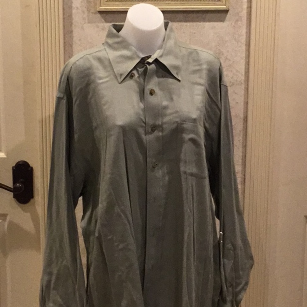 Xl R brooks brother dress shirt olive green